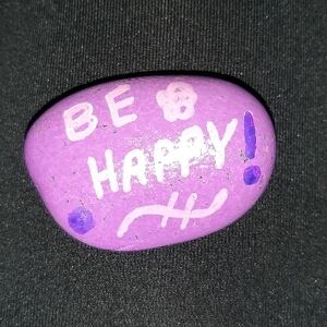 Purple Inspirational Painted Stone
